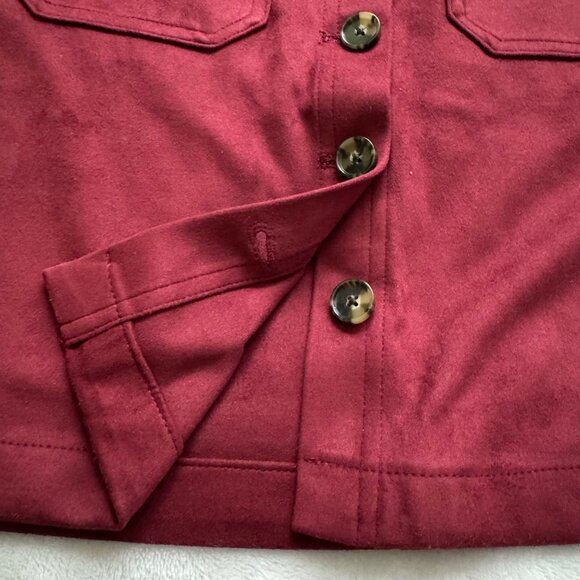 Marine Layer Myra Mini Skirt Cabernet Button Front Pockets sz 0 new - Picture 7 of 10